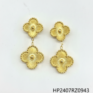 Set di Gioielli da Sposa all'Ingrosso in Acciaio Inossidabile Placcato Oro per Donna: Anello, Bracciale, Collana e Orecchini - Product Image 1