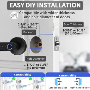 Key Entrance Ball <strong>Knob</strong> Smart Lock Zinc Alloy Fingerprint Biometric <strong>Digital</strong> Keyless Bedroom <strong>Door</strong> Safety Handle Lever Home <strong>Door</strong> - Product Image 6