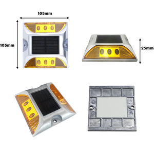 Luz de advertencia de tráfico Led blanca de alta visibilidad Ip68 impermeable de aluminio Solar Road Studs seguridad vial Reflector reflectante alto - Product Image 2
