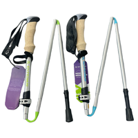 RTS Personnalisé Trekking Équipement Aluminium 7075 Bâtons de Marche Poignée Bâtons de Trekking Bâton de Randonnée 5-section Liège Droit