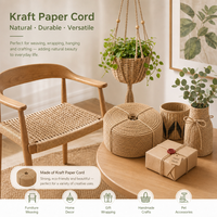 Cordon en papier torsadé recyclé 1.5/2/2.5/3/4/4.5mm pour chaises et meubles, corde en papier kraft danois pour tressage et tricotage de chaises