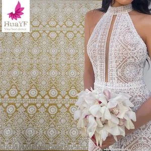 Círculo de lantejoulas brancas contas, casamento noiva branco tule frisado laços tecidos para mulheres hy2296