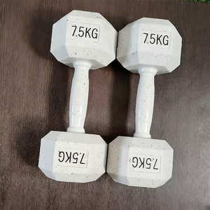 ดัมเบลยางเคลือบสีขาวหลากสี ชุดดัมเบลเหล็กกลม น้ำหนัก 5 กก. ถึง 50 กก. พร้อมโลโก้สั่งทำพิเศษ ลดราคา - Product Image 4