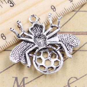 <strong>Charms</strong> Bee Hornet <strong>Honey</strong> Honeybee 33x36mm Tibetan Silver Color Pendants Antique Jewelry Making DIY Handmade Craft - Product Image 3