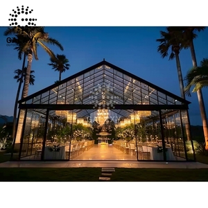 20x40 tán Kính tường màu đen khung rõ ràng Top Đảng lều trong suốt atrium Lều đám cưới để bán USA với ban công - Product Image 1