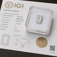 Diamante Cultivado en Laboratorio de Alta Claridad, Corte Esmeralda, 3CT, Color D, VS/VVS, Blanco, para Joyería, Certificado IGI