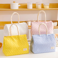 Sac isotherme et boîte à lunch imperméables Pretty-in- Leopard Diamond Stitch avec fermeture éclair pour adultes - Valise portable pour pique-nique et voyage