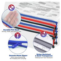 Bolsas de Almacenamiento Multiusos Impermeables de Plástico con Cierre de Malla para Documentos, Juguetes, Puzzles, Oficina, Escuela, Viajes y Hogar, con Caja de Empaque