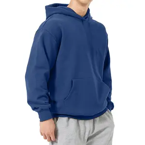 Luxury Plain light blue, hoodie 400gsm french terry hoodies high quality inside out hoodies/