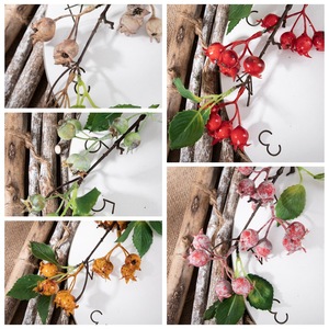 <span class=keywords><strong>Huashan</strong></span> พืชผลเบอร์รี่สีเขียวกุหลาบจำลองดอกไม้ปลอมสำหรับตกแต่งงานแต่งงานงานฝีมือสำหรับวันวาเลนไทน์ - Product Image 4