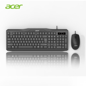 Acer OAK930 Ensemble clavier et souris de bureau filaire étanche 3 touches 1600 DPI Équipement <span class=keywords><strong>d</strong></span>'ordinateur de bureau/portable - Product Image 1