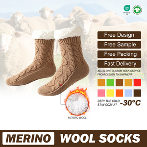 <span class=keywords><strong>Chaussettes</strong></span> de randonnée thermiques pour femmes en laine mérinos personnalisées, respirantes, doublées de polaire, épaisses, pour le <span class=keywords><strong>ski</strong></span> et la randonnée en plein air - Product Image 3