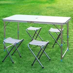 Table de pique-nique portable en bois, de forme rectangulaire et pliable, <span class=keywords><strong>avec</strong></span> chaise, alliage d'aluminium, pour <span class=keywords><strong>Camping</strong></span>, barbecue - Product Image 5