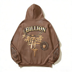 Felpa con Cappuccio Gotica da Uomo 100% Cotone con Zip Oversize Stile Streetwear con Stampa Teschio Design Foderato Stile Punk <span class=keywords><strong>Rock</strong></span> per l'Autunno - Product Image 2