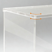 Boîte de présentation en acrylique transparent haut de gamme avec éclairage LED, boîte de présentation de table, vitrine moderne pour figurines de jouets, personnages, modèle Lego