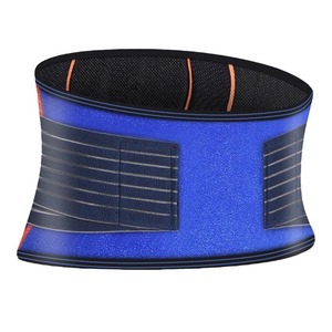 Ceinture de soutien lombaire bleue réglable avec plaque en acier pour exercices de la taille, fitness et soulagement des douleurs dorsales - Product Image 1