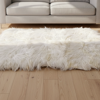 Échantillon de tapis en laine de mouton écologique à poils longs et couleur unie, vente en gros directe usine
