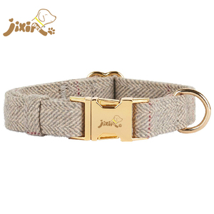 Tela de lana de tweed resistente para <span class=keywords><strong>collar</strong></span> y correa de perro Un conjunto con oro rosa en todas las estaciones - Product Image 1