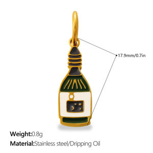 Luxury14k DIY ที่กำหนดเองชุบทอง18K 316L สแตนเลสเครื่องดื่มชาร์มสำหรับเครื่องประดับสร้อยคอสร้อยข้อมือการทำเครื่องประดับจำนวนมาก - Product Image 6