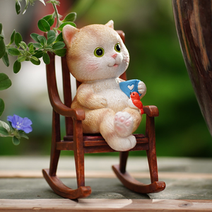 ของตกแต่งรูปสัตว์น่ารักสำหรับตกแต่งบ้าน สวน หรือโต๊ะทำงาน เช่น แมวการ์ตูน กระต่าย ตุ๊กตาหมีโยกเยก กบ - Product Image 1