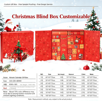 Boîte surprise de Noël, un cadeau par jour, boîte cadeau de Noël à 24 compartiments, boîte coulissante pour petits cadeaux et rouges à lèvres