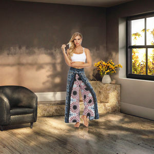 Pantalones Harem Casuales de Primavera para Mujer, Cintura Elástica, Estampados, Pierna Ancha, Estilo Bohemio, Ropa Deportiva para Yoga y Fitness, Poliéster, Estampado Digital, Holgados - Product Image 3