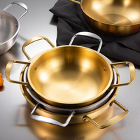 Wajan Paella Stainless Steel Grosir Pabrik Gaya Korea, Wajan Penggorengan Seafood, Peralatan Masak Dapur, Wajan Induksi