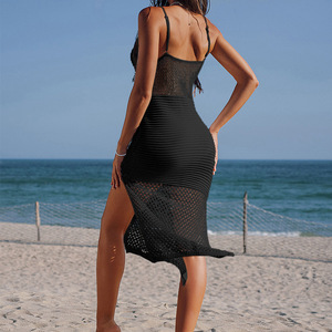 Nuovo <span class=keywords><strong>Abito</strong></span> Estivo Boho all'Uncinetto con Spacco, Spalline Regolabili, Copricostume da Spiaggia, <span class=keywords><strong>Abito</strong></span> <span class=keywords><strong>Lungo</strong></span> Traforato per Vacanze - Product Image 4