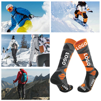 Chaussettes de sport extensibles professionnelles personnalisées, antidérapantes, longues chaussettes de ski aux genoux, logo personnalisé
