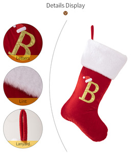 Mignonne lettre bas de noël décoration créative arbre de noël pendentif noël vent tricoté chaussettes accessoires de décoration - Product Image 3