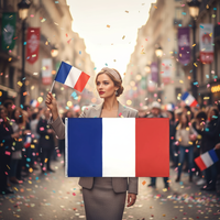 Grand drapeau français personnalisé, taille personnalisée, imprimé numérique, bleu, blanc, rouge, Fra Fr, drapeaux nationaux français, bannière en nylon pour la décoration