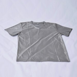 เสื้อยืดใยเงินป้องกันรังสีผ้าทอต้านเชื้อแบคทีเรียพร้อมแผ่นป้องกันคลื่นลม - Product Image 2