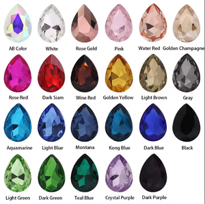 คริสตัลพลอยเทียมทรงหยดน้ำสีแดงชุดเย็บติด - Product Image 2