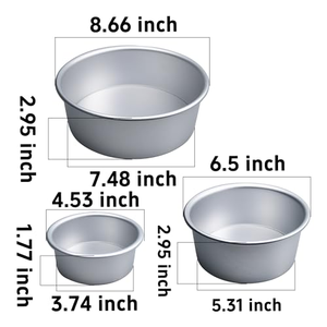 Moule à gâteau rond en aluminium anodisé de 4 pouces à fond fixe, pour gâteau chiffon, côtés droits, fourni par l'usine - Product Image 2