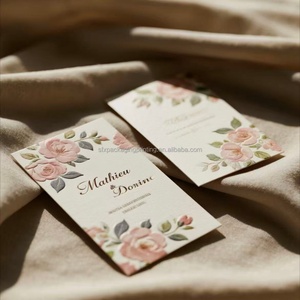 Tarjetas de Invitación de Alta Calidad con Relieve 3D, Lujosas con Forro de Papel Dorado, Sobres y Tarjetas de Felicitación de Terciopelo con Diseño Artístico de Rosas - Product Image 3