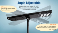 Lampadaire solaire LED professionnel avec garantie de 5 ans, indice de protection IP65, lampe solaire tout-en-un pour autoroute, jardin, rue
