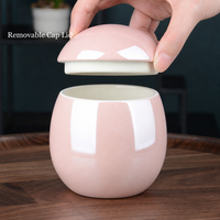 Urna Conmemorativa de Cerámica para Mascotas, 500ml, Frasco con Tapa en Forma de Huevo, Blanco Mate, Rosa Brillante, Pequeña Ceniza para Cremación, Moderna y Elegante