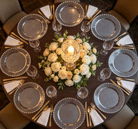 Assiettes de Présentation Rondes en Plastique Écologique de 13 Pouces, Lot de 50 Pièces, pour Mariages, Banquets et Fêtes, Boîtes Mystères Livrées Aléatoirement