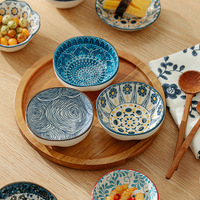 Petite assiette en céramique de style marocain pour assaisonnements et sauces, compatible micro-ondes, forme irrégulière, pour snacks/trempettes, bol à sauce soja