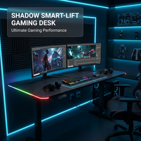Table de jeu réglable AOR LY-S3D avec éclairage d'ambiance RGB, plateau en fibre de carbone silencieux de qualité E0, mobilier commercial, usine du Guangdong