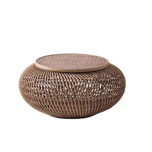 Table basse japonaise en bois massif tressée à la main, moderne, extensible, en rotin naturel, durable, écologique, pour petit appartement ou <span class=keywords><strong>baie</strong></span> vitrée - Product Image 1