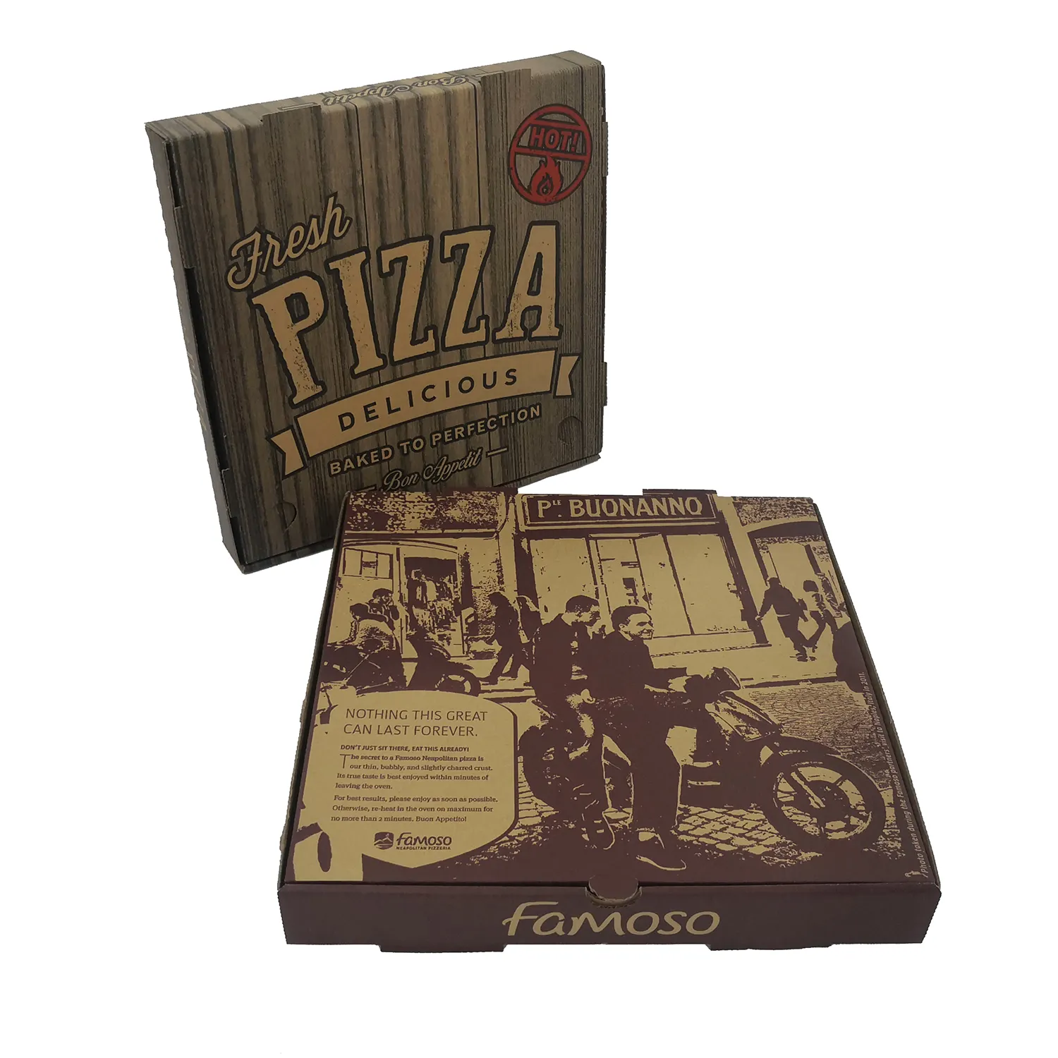 Custom logo printed Brown Kraft Paper Pizza Box Food Packaging