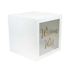 Claro personalizado deseos caja de acrílico de la tarjeta guardián para la boda y cumpleaños