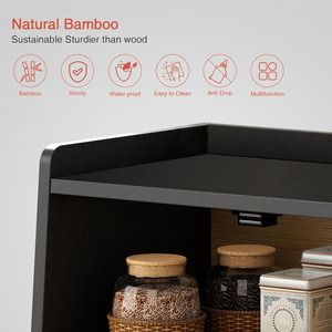 Chất lượng bánh mì đen hộp cho nhà bếp Countertop lưu trữ lớn <span class=keywords><strong>container</strong></span> cho tự chế bánh mì gỗ trang trại breadbox tổ chức - Product Image 6