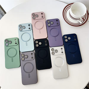 Pour iPhone 17 Pro Max étui magnétique avec lentille verre protecteur métallisé peinture antichoc couverture de té<span class=keywords><strong>l</strong></span>éphone pour iPhone 17 16 15 14 13 12 - Product Image 1