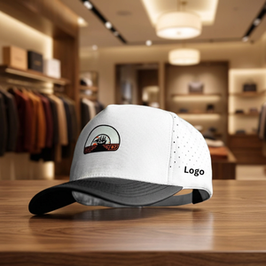 Gorra de Béisbol Blanca de 6 Paneles con Logotipo Bordado, Ajustada, Unisex, de Algodón, Estilo Casual para Primavera/Verano - Product Image 1