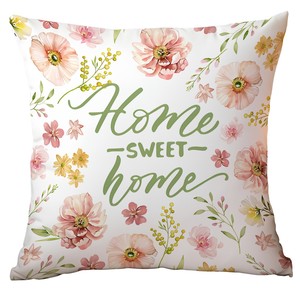 Housses de coussin modernes tissées carrées à motif floral <span class=keywords><strong>Lapin</strong></span> de Pâques, décoratives, rose printanier, pour la <span class=keywords><strong>maison</strong></span> - Product Image 4