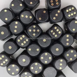 18mm 20mm colore legno legno massello nero dadi punti vino arrotondato bulk Mahjong dadi stampati gioco di gioco set di dadi personalizzati