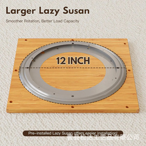 Estantería creativa de madera para libros, estantería giratoria de madera maciza para sala de estar, estantería de almacenamiento de varias capas. - Product Image 4
