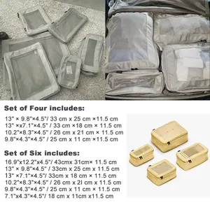 Hot Selling Wholesale Custom Waterproof Compression Packing Cubes Travel Storage Bag